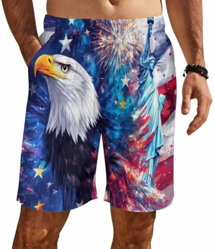 4th of July Swim Trunks with Faces on Them Custom Funny Beach Board…