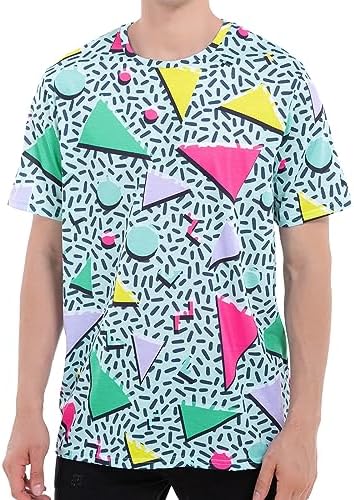 80s 90s T-Shirts for Men Retro Vintage Hip Hop Disco Party Tee Shirt…