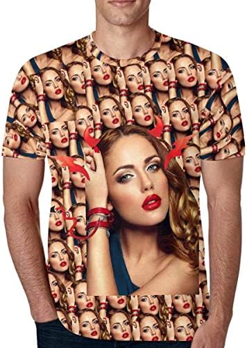 Custom Faces T-Shirt for Men, Customized Family Picture Shirts for Boyfriend