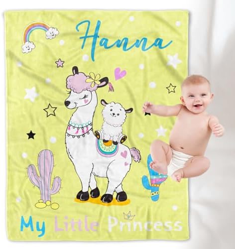 Personalized Alpaca Fleece Throw Blanket for Boys Kids Custom Blankets…