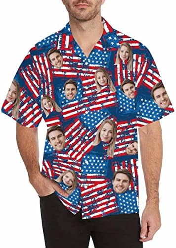 American Flag Hawaiian Shirt with Face for Men Personalized Personalized…