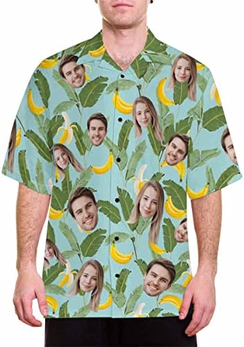 Personalized Hawaiian Shirt for Men Women, Banana Custom Photo Face Short Sleeves Shirts