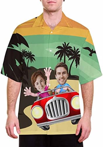 Personalized Hawaiian Shirt for Men with Photo Face Drive Car Vocaton…
