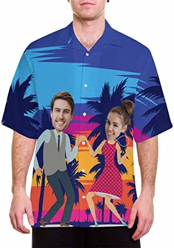 Personalized Short Sleeves Hawaiian Shirt for Men Tropical Dance Button…