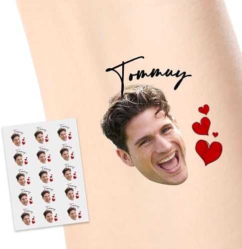 Personalized Temporary Tattoos, Custom Face Tattoos for Birthday Wedding Bachelorette Party