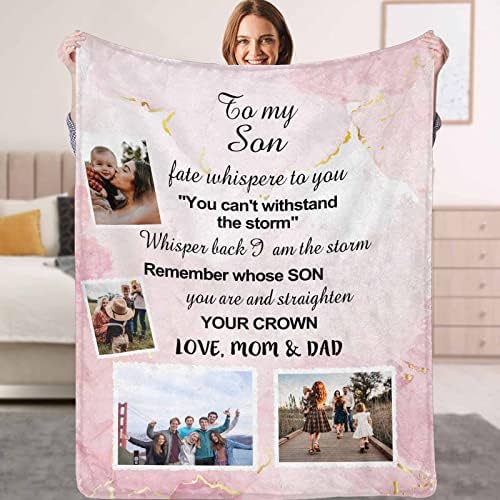 Personalized Collage Photos Blanket for Son Custom Picture Blankets…