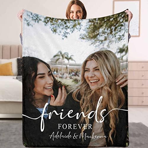 Personalized Photos Name Blanket for Bestie BFF Girl Friend Custom…