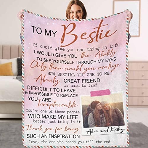 Personalized Collage Photos Blanket for Bestie BFF Girl Friend Custom…