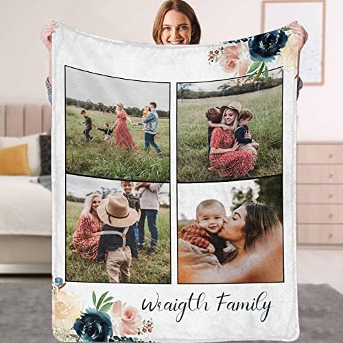 Personalized Collage Photos Blanket for Family Member Custom Picture…