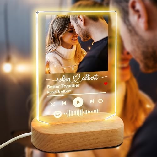 Personalized Acrylic Song with Photo, Custom Gift for Boyfriend Girlfriend Acrylic Album Cover