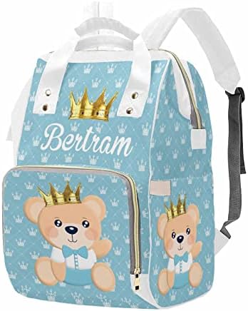 Diaper Bag Custom Name Personalized Crown Diaper Bag with Cartoon Prince…