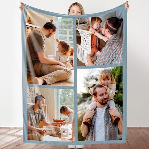 Custom Blanket with Photo Text Collage Personalized 10 Photo Throw Blanket Using My Own Pictures Gifts for Mom Dad Family Sisters Friends Kids Wife_Photo-4