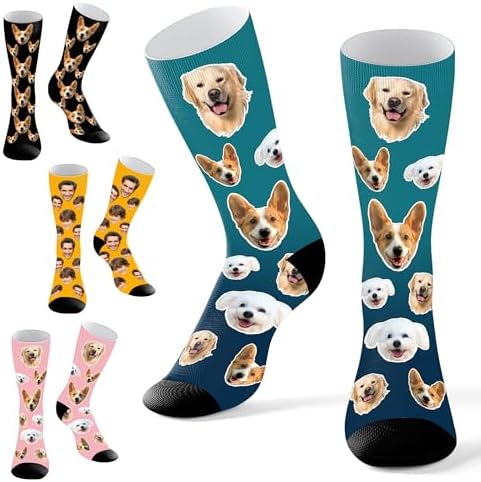Custom Socks with Face, Personalized 1-3 Faces Funny Socks with Picture