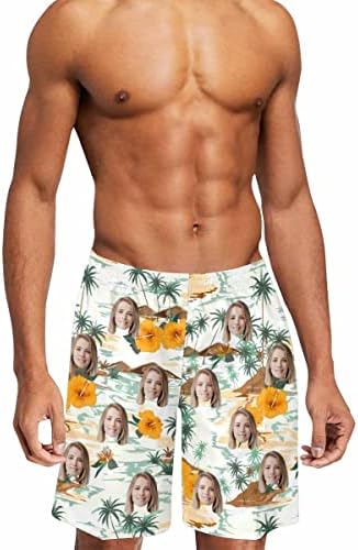 Custom Face Swim Trunks Men Funny Dissolving Personalized Photo Print…