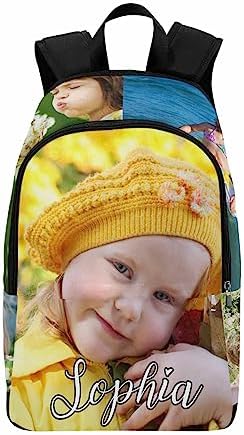 Personalized Casual Backpack with Photos Customized Name Children School…