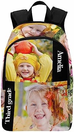 Personalized Backpack with Photos Custom Name School Book Bags for Boys…