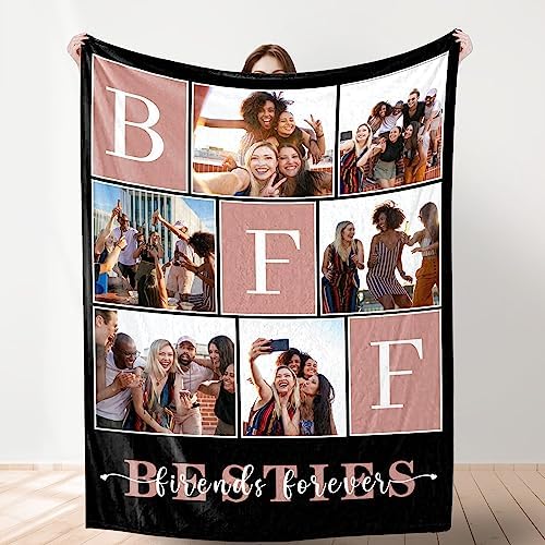 Personalized Picture Collage Blanket Customized Best Friends Blankets…