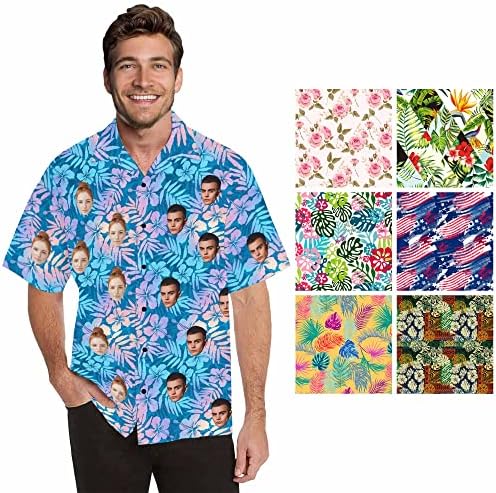 Custom Hawaiian Shirt with Face for Men Funny Design Your Own Personalized Customizable Men's Photo…