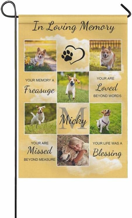 Custom Dog Memorial Flag Personalized Garden Flag with Photo Name Gifts…