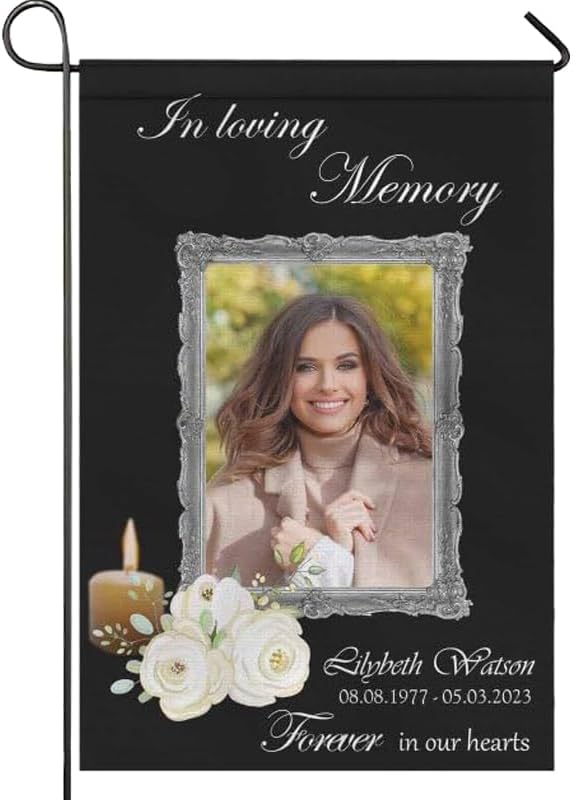 Customized Garden Flag In Loving Memory of Gifts with Picture Name Date…
