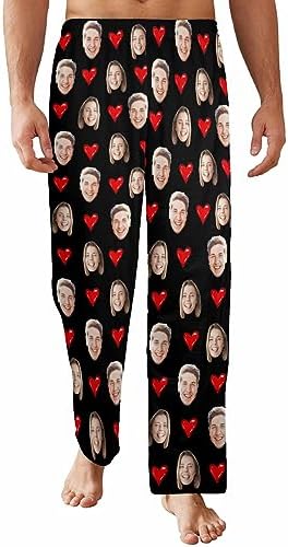Custom Pajama Pants with Photo Personalized Couple Pajama Bottoms…