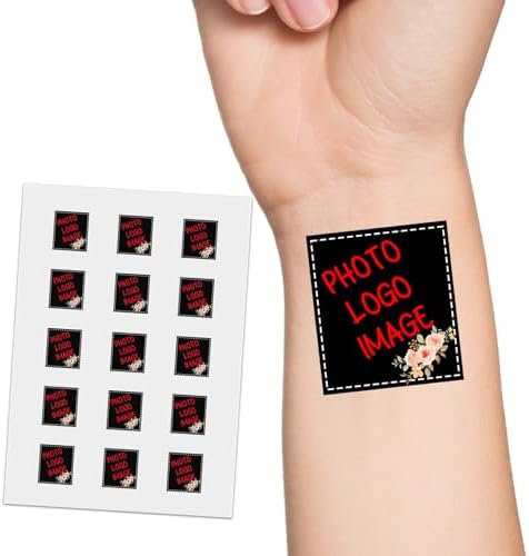 Custom Temporary Tattoos with Photo Personalized Face Tattoo with Logo for Adults Kids Women Men Custom…