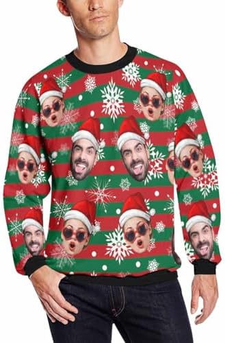 Custom Sweatshirt for Men Personalized Face Ugly Christmas Funny…