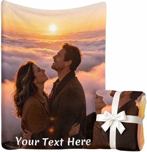 Custom Blanket with Photos Personalized Text Blankets for Adult Customized for Family Friends Soft…