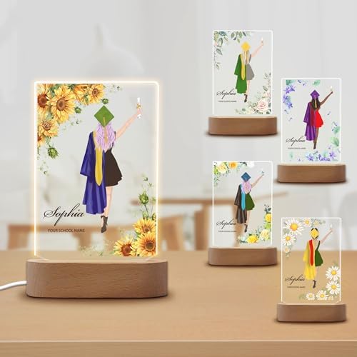 Personalized Beautiful Flower Border Graduation Acrylic Song…