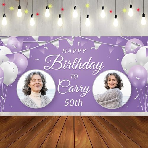Custom Happy Birthday Banner Personalized Banners and Signs with Photo…
