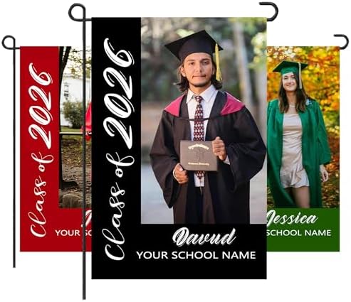 Personalized Photo Graduation Flag with Text Class Of 2026 Name…
