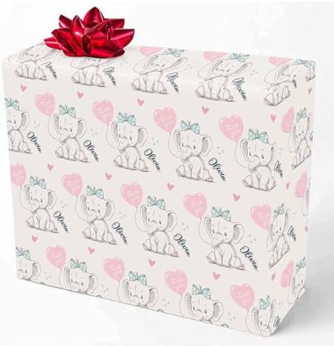 Custom Baby Shower Wrapping Paper with Name Picture Personalized Wrap…