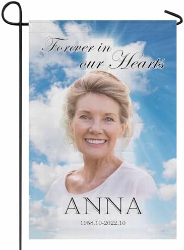 Personalized Memorial Garden Flag With Photo Names Sky