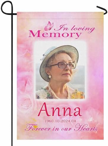 Personalized Memorial Garden Flag With Photo Date Name