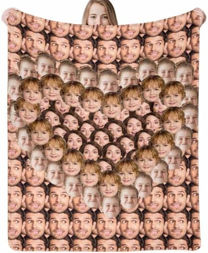 Custom Face Blanket Personalized Multi Faces Throw Blanket Mother…