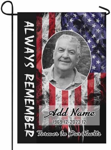 Personalized Memorial Garden Flag with American Flag for Dad Grandpa…