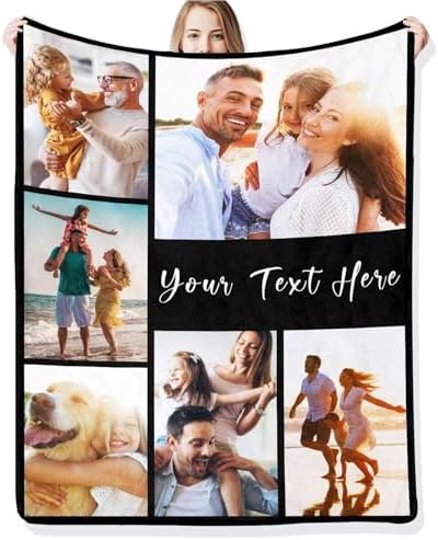 Custom Blanket with Photos Text Made in USA Customized Blankets Family…