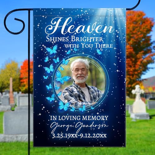 Custom Memorial Garden Flags with Photo
