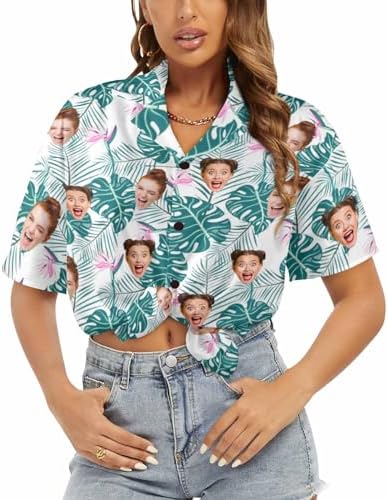 Custom Faces Hawaiian Shirt for Women Personalized Photo Hawaii Outfit…
