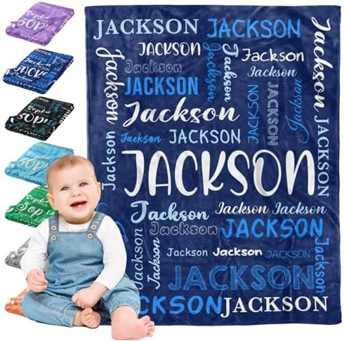 Personalized Kids Blanket with Name Custom Text Flannel Throws Blankets…
