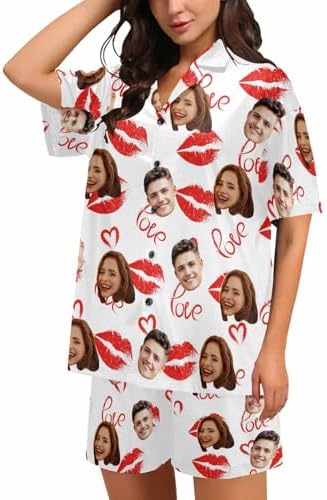 Custom Pajamas With Couple Faces, Personalized Pajamas for Women