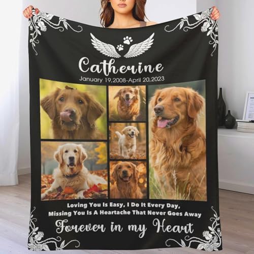 Custom Pet Memorial Blanket with Photos