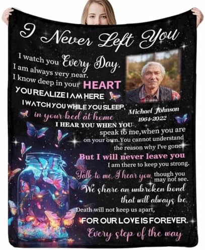 Custom Memorial Photo Blanket for Loss of Loved Father Mother Grandma…
