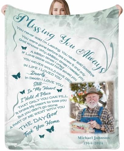Custom Sympathy Blanket for Loss of Loved Dad Mom Grandma Grandpa Son
