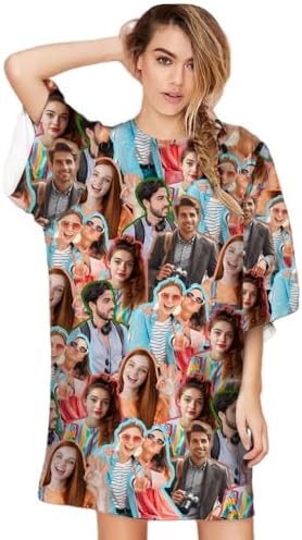 Custom Nightgown for Women Funny Moo Moos Pajamas with Photos…