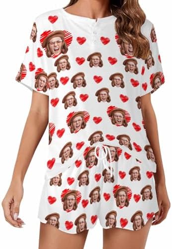 Custom Short Pajamas Set With Photo