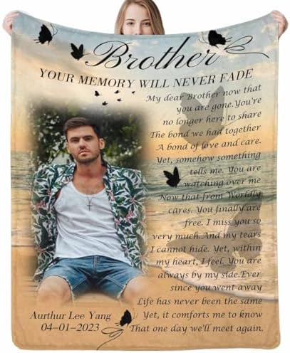Custom Sympathy Blanket for Loss of Loved Brother Son Husband Nephew