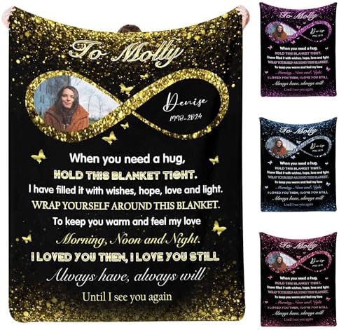 Custom Sympathy Blanket for Loss of Loved One (USA Shipped, Multi Colors 2)