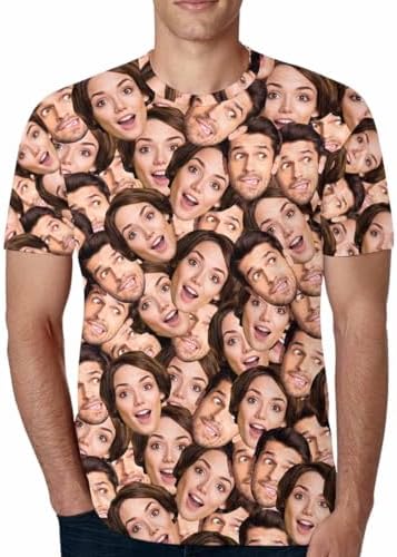 Custom Faces T-Shirt for Men Customized Funny Picture Shirts…