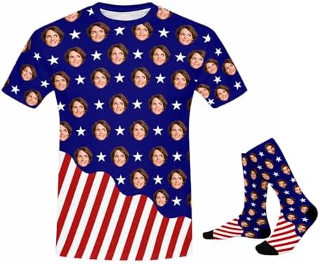 Custom 4th of July Tshirts for Men Women Personalized Face Tshirt…